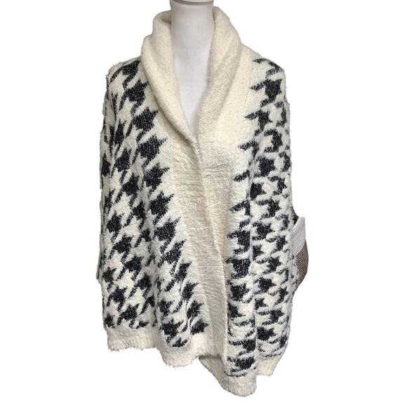 Anthropologie Sweaters - Anthropologie One Size White & Black Cow Print Fuzzy Sweater Cozy, Oversized